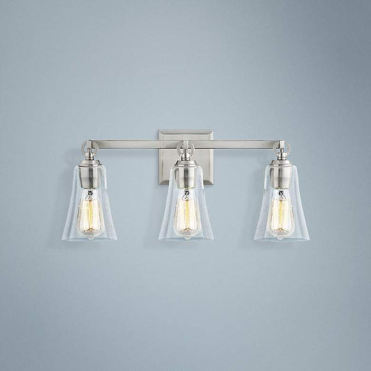 Feiss Monterro 21 3/4" Wide Satin Nickel 3-Light Bath Light