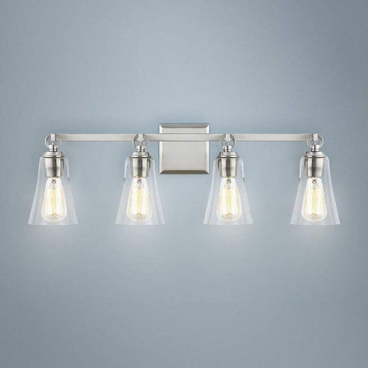 Feiss Monterro 30 1/4" Wide Satin Nickel 4-Light Bath Light