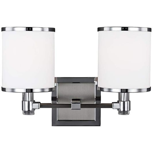 Feiss Prospect Park 14"W 2-Light Satin Nickel Bath Light