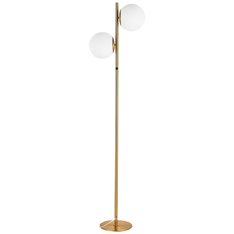 Folgar Aged Brass Metal 2-Light Floor Lamp