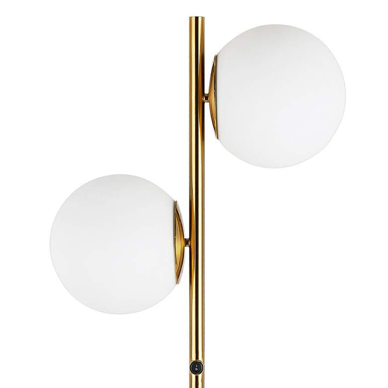 Folgar Aged Brass Metal 2-Light Floor Lamp