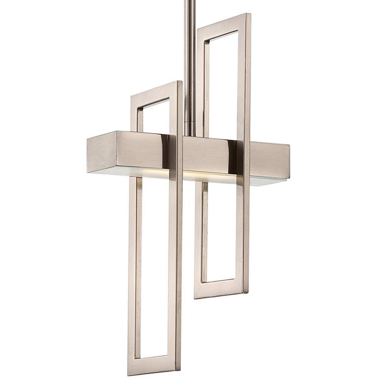 Frame 5 3/4" Wide Brushed Nickel LED Mini Pendant Light