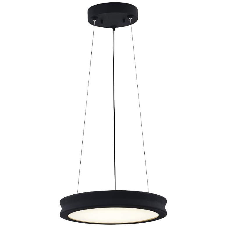 Fusion™ Bevel 12 1/2"W Matte Black LED Pendant Light