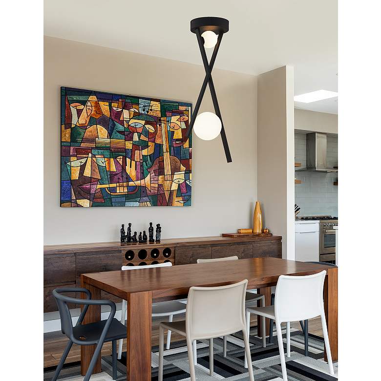 Fusion™ Bevel 12 1/2"W Matte Black LED Pendant Light