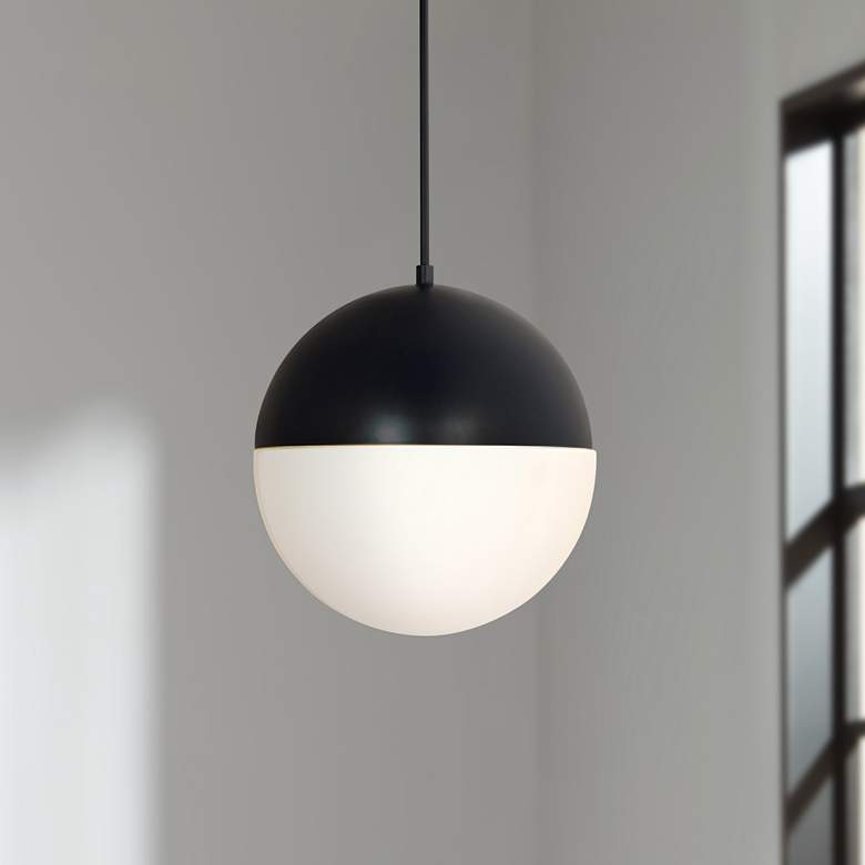 Fusion™ Ion 14" Wide Matte Black LED Pendant Light