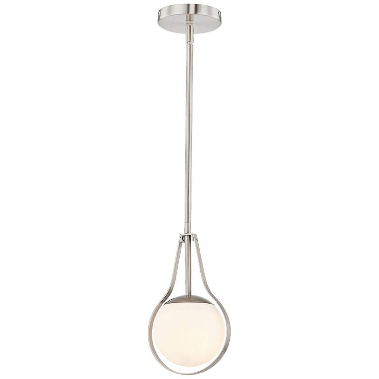 Fusion™ Pearl 6 1/2"W Brushed Nickel LED Mini Pendant