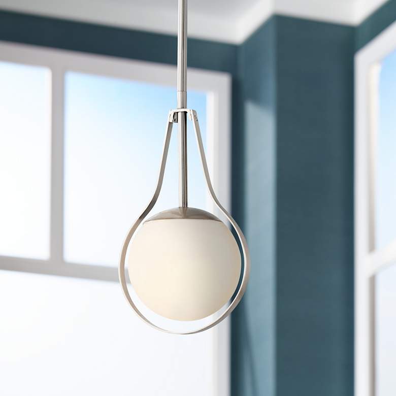 Fusion™ Pearl 6 1/2"W Brushed Nickel LED Mini Pendant