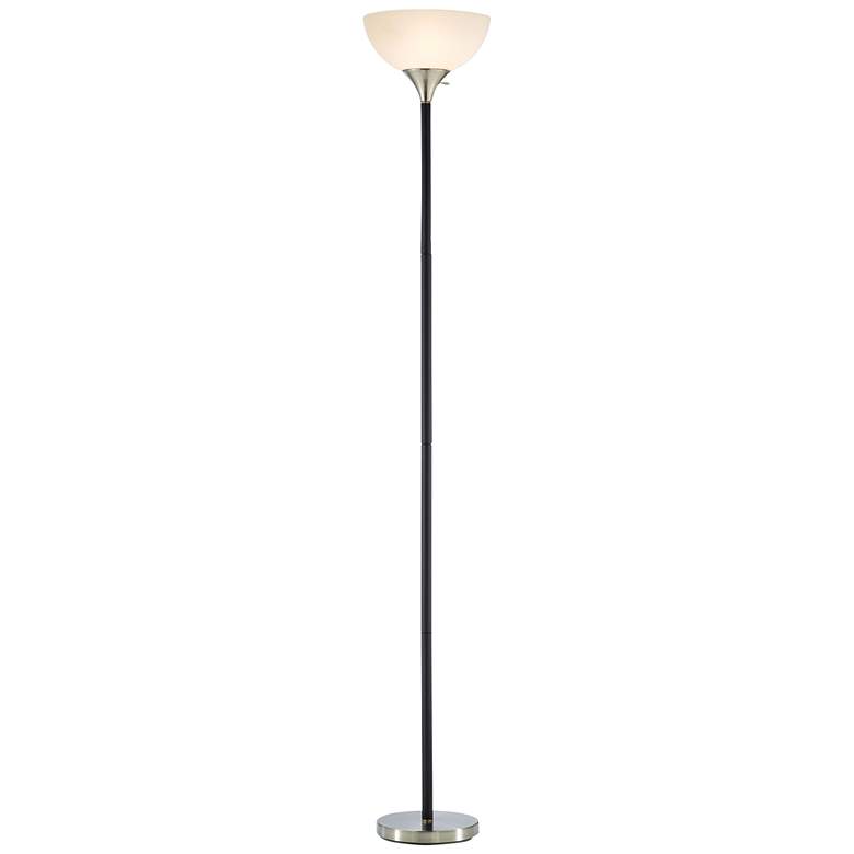 Gander Black Foam Metal Torchiere Floor Lamp