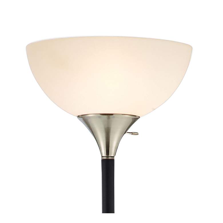 Gander Black Foam Metal Torchiere Floor Lamp