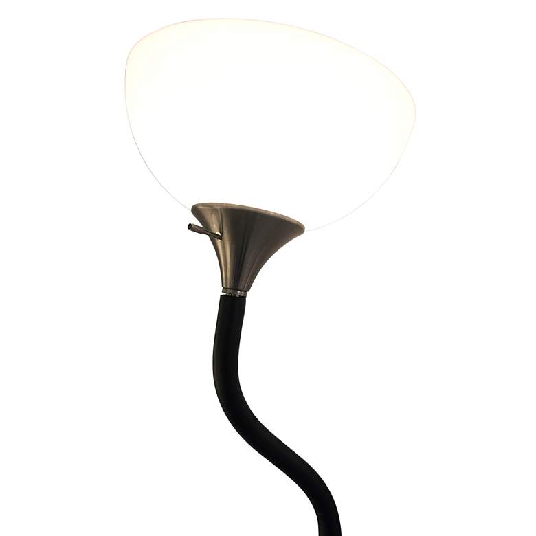 Gander Black Foam Metal Torchiere Floor Lamp