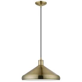 Geneva 1 Light Antique Brass Pendant