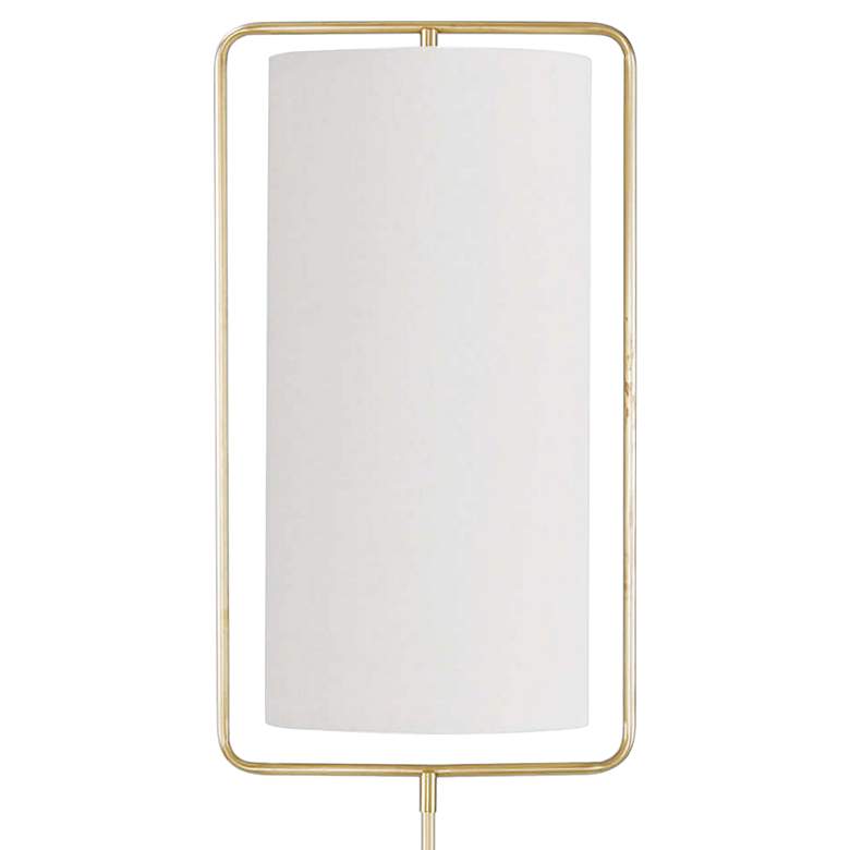 Geo Rectangle Natural Brass Metal Floor Lamp