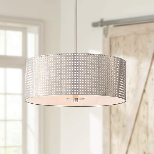 George Kovacs Grid 18"W Brushed Nickel 3-Light Pendant