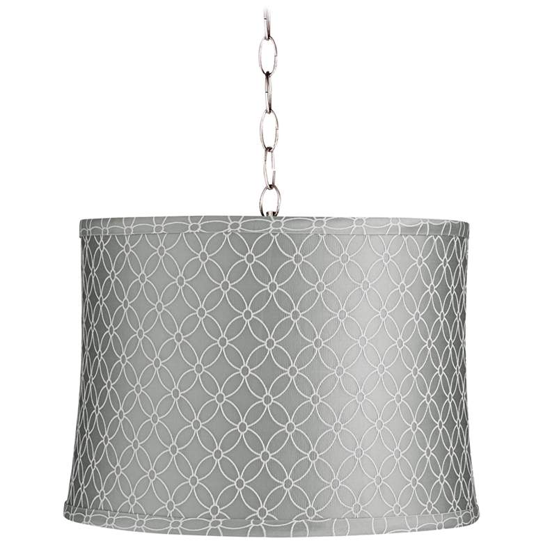 Gray An Qing 14" Wide Brushed Nickel Shaded Pendant Light