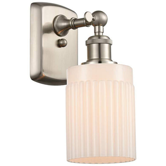 Hadley 5" LED Sconce - Nickel Finish - Matte White Shade