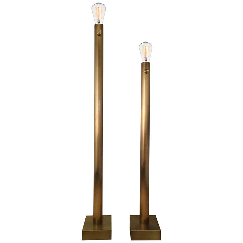 Harp and Finial Barclay Nickel Uplight Floor Lamps Set of 2