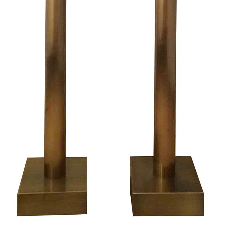 Harp and Finial Barclay Nickel Uplight Floor Lamps Set of 2