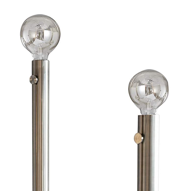 Harp and Finial Barclay Nickel Uplight Floor Lamps Set of 2