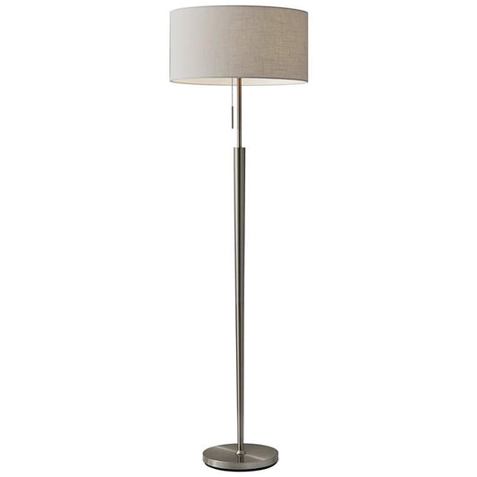 Hayworth Brushed Steel Metal Floor Lamp