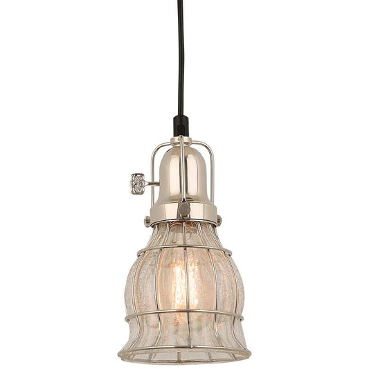 Hi-Lite Aubrey 5 1/4" Wide Polished Nickel Blown Glass Mini Pendant