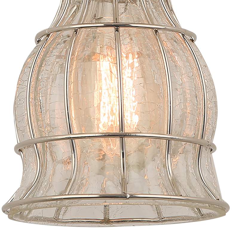 Hi-Lite Aubrey 5 1/4" Wide Polished Nickel Blown Glass Mini Pendant