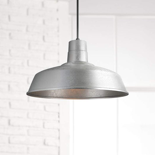 Hi-Lite Warehouse 18" Wide Galvanized Metal Pendant Light