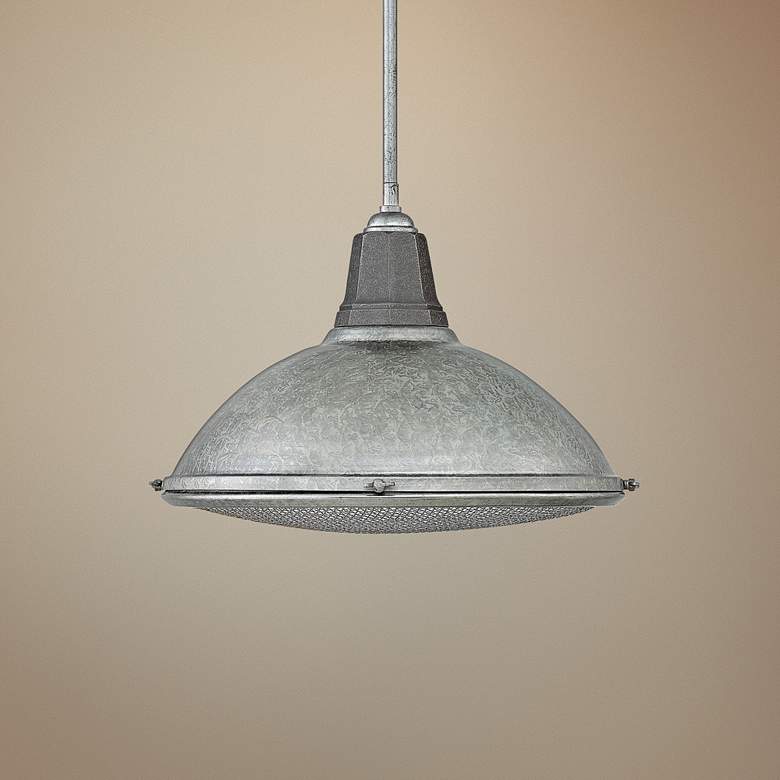 Hinkley Barstow 16 1/4" Wide Galvanized Pendant Light