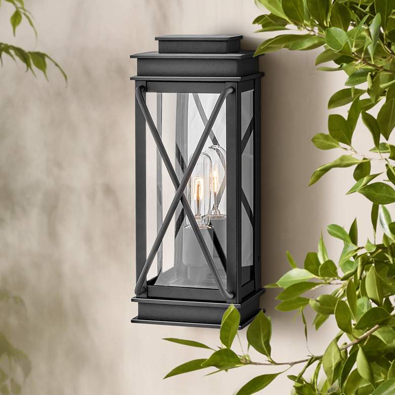 Hinkley Montecito 15" High Museum Black Outdoor Wall Light