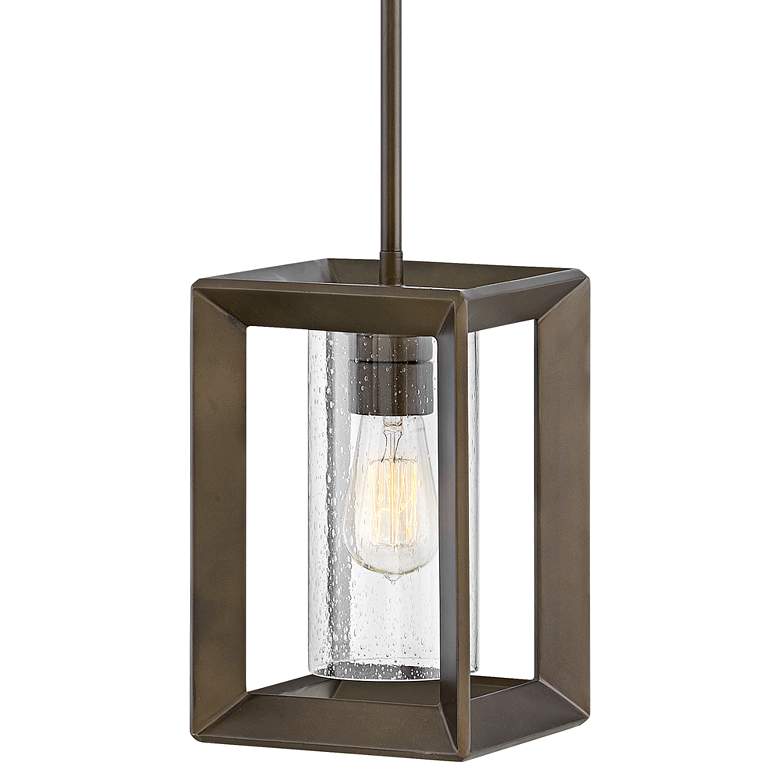 Hinkley Rhodes 7 1/4" Wide Rectangular Bronze Outdoor Mini Pendant