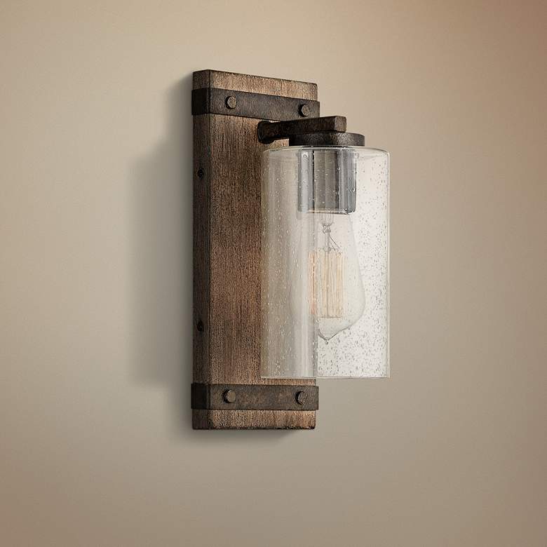 Hinkley Sawyer 11" High Sequoia Wood Finish Rustic Wall Sconce