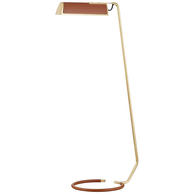 Holtsville Saddle Leather LED Task Floor Lamp