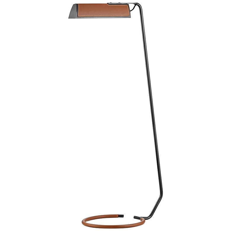 Holtsville Saddle Leather LED Task Floor Lamp