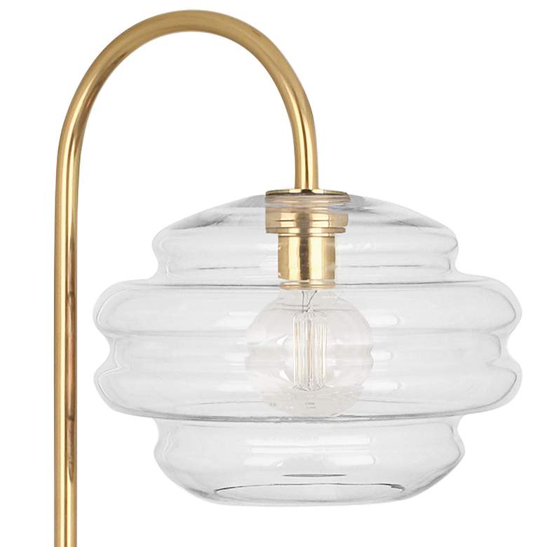 Horizon Brass Metal Arc Floor Lamp with Clear Glass Shade