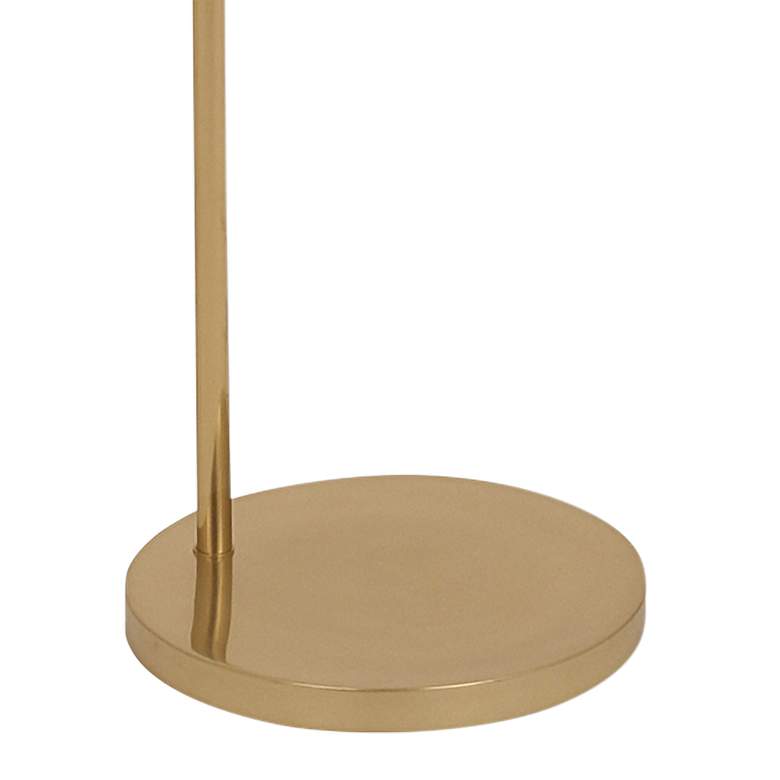 Horizon Brass Metal Arc Floor Lamp with Clear Glass Shade