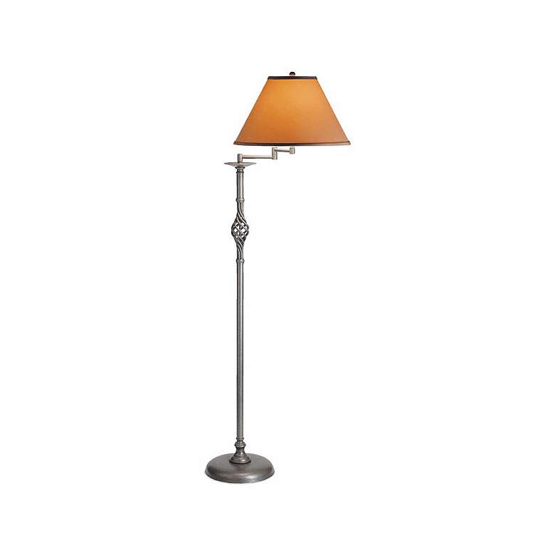 Hubbardton Forge Twist Basket Swing Arm Floor Lamp