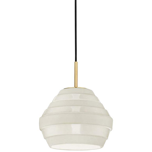 Hudson Valley Calverton 10"W Aged Brass Mini Pendant Light
