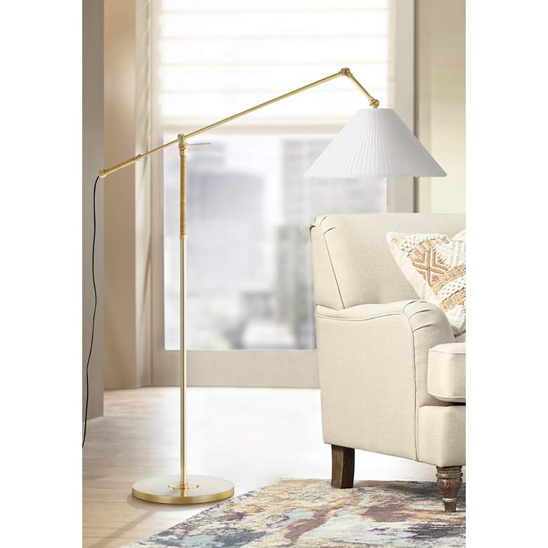 Hudson Valley Dorset Aged Brass Floor Lamp