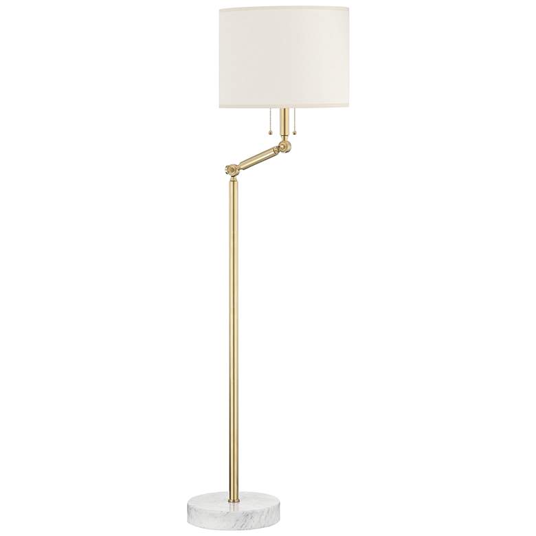 Hudson Valley Essex Aged Brass Swing Arm Floor Lamp