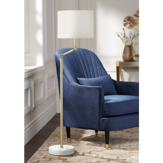 Hudson Valley Essex Aged Brass Swing Arm Floor Lamp