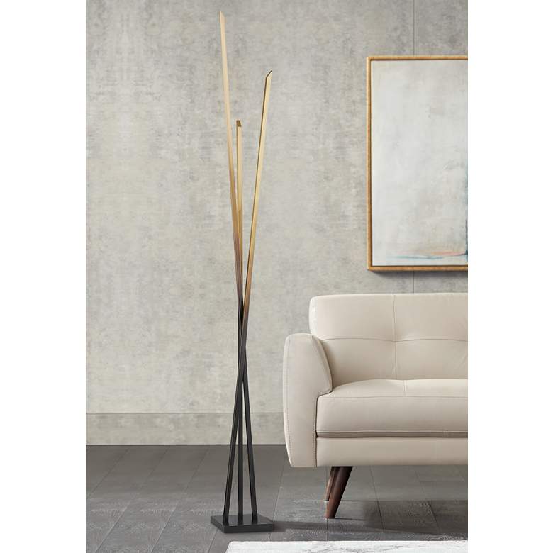 Hudson Valley Gansevoort Gradient Brass LED Floor Lamp