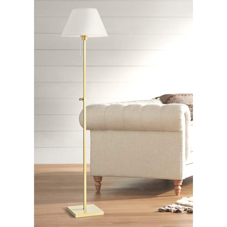 Hudson Valley Leeds Aged Brass Adjustable Floor Lamp