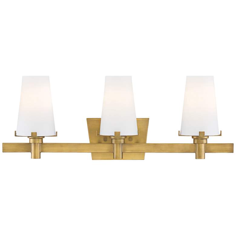 Hyde Park 24" Wide Vintage Gold 3-Light Bath Light