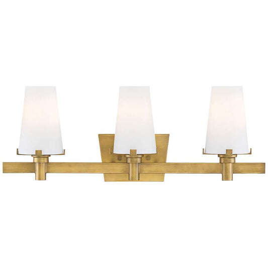 Hyde Park 24" Wide Vintage Gold 3-Light Bath Light