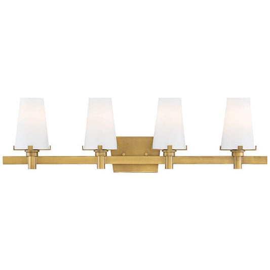 Hyde Park 32" Wide Vintage Gold 4-Light Bath Light