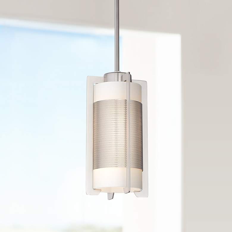 Iron Brushed Steel Bracket Mini Pendant Light