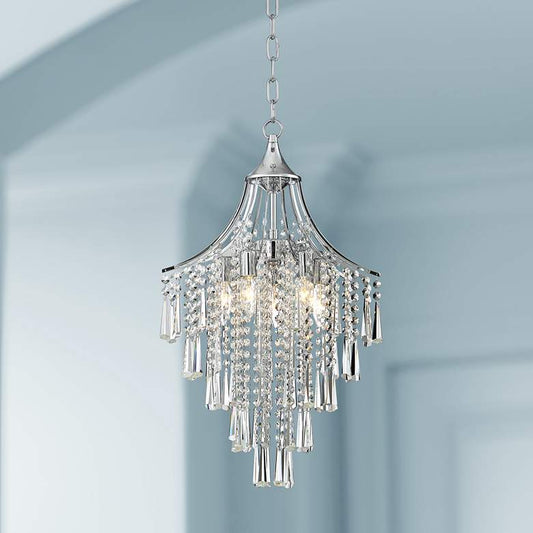 Isabella 16" Wide Chrome and Crystal Pendant Light