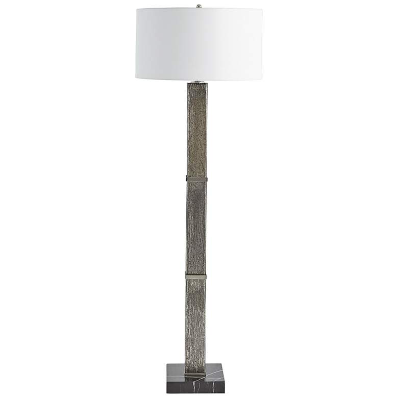 Isabis Mercury Glass Square Column Floor Lamp