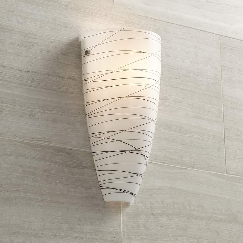 Isola 13 1/4" High Striped Glass Wall Sconce