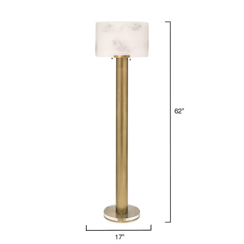 Jamie Young Elancourt White and Antique Brass Steel Pull Chain Floor Lamp