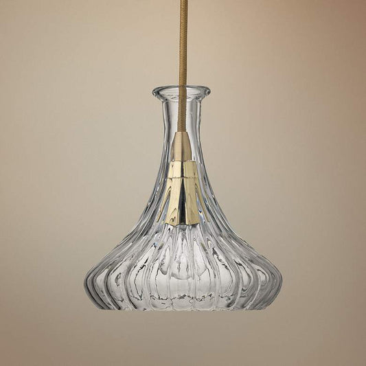 Jamie Young Isabella 7"W Clear Glass with Brass Mini Pendant